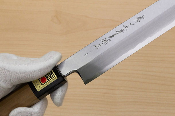 Sakai Genkichi Blue steel 2 Yanagiba Sashimi Knife 300 (11.8) Magnolia Wood handle with buffalo horn