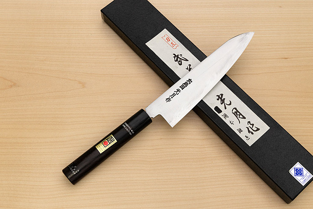 Goko Hamono Musashinokuni Kogetsu SK5 Gyuto knife 210mm (8.3") Rosewood handle