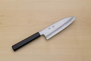 Kagekiyo White Steel 2 Santoku knife 180mm (7.1") Magnolia Wood Urushi lacquer handle