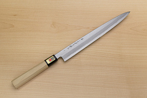 Sakai Genkichi Blue steel 2 Yanagiba Sashimi Knife 270 (10.6) Magnolia Wood handle with buffalo horn