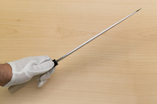 Sakai Genkichi White steel 2 Yanagiba Sashimi Knife 270 (10.6) Magnolia Wood handle with buffalo horn Sakai Genkichi White steel 2 Yanagiba Sashimi Knife 270 (10.6) Magnolia Wood handle with buffalo horn