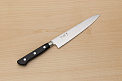 Tetsuhiro Blue Super Petty knife 150mm (6") Black paper micarta - Knife-Life - Best Japanese Knife Store