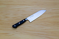 Tetsuhiro Blue Super Santoku knife 170mm (6.7") Black paper micarta - Knife-Life - Best Japanese Knife Store