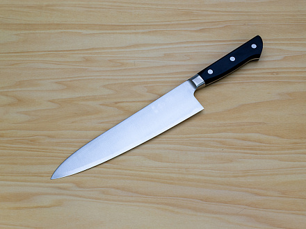 Tetsuhiro Blue Super Gyuto knife 210mm (8.3") Black paper micarta