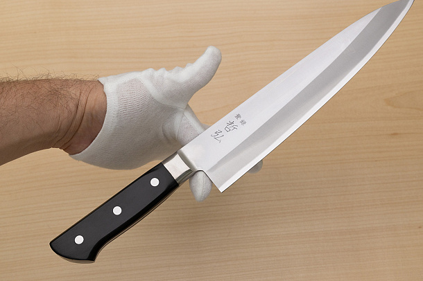 Tetsuhiro Blue steel 2 Gyuto knife 240mm (9.5") Black paper micarta