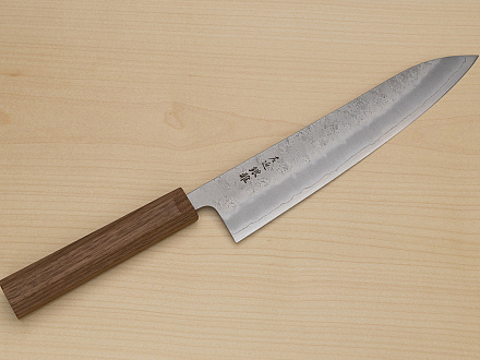 Hokiyama Ginga San-mai Silver steel 3 Gyuto 240mm (9.5") Elongated Octagonal Walnut Handle