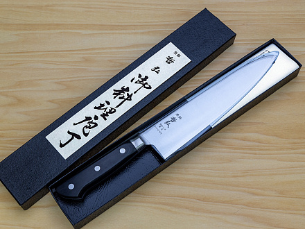 Tetsuhiro Super Gold 2 Gyuto knife 210mm (8.3") Black paper micarta