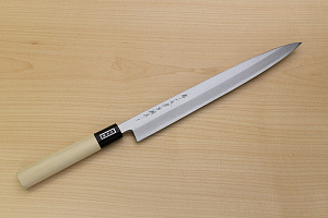 Sakai Genkichi White steel 2 Yanagiba Knife for Sashimi 300 (11.8) Magnolia Wood handle with buffalo horn