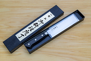 Tetsuhiro Super Gold 2 Nakiri vegetable knife 160mm (6.3") Black paper micarta
