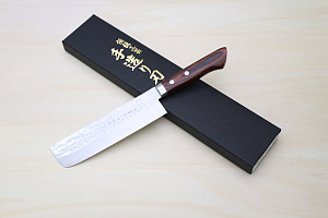 Miki VG1 Nakiri knife 165mm (6.5") Mahogany Pakkawood handle