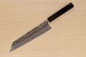 Hokiyama Sakon AUS10 Hammered shiny Damascus 210mm (8.3") Kiritsuke knife with Gold Dust Urushi lacquered Magnolia Wood octagon handle - Knife-Life - Best Japanese Knife Store