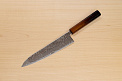 Hokiyama Sakon Bokusui AUS10 ROU-Wave Damascus 210mm (8.3") Gyuto knife with Burnt pattern Urushi lacquered Magnolia Wood octagon handle - Knife-Life - Best Japanese Knife Store