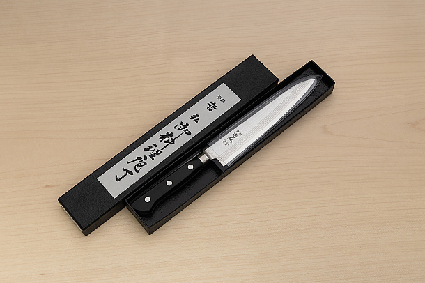 Tetsuhiro VG10 Petty knife 150mm (6") Black paper micarta