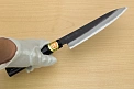 Sakai Genkichi Kurouchi Warikomi White steel 2 Petty knife 160mm (6.3") Magnolia Wood with Akebono-Nuri Urushi Lacque - Knife-Life - Best Japanese Knife Store