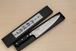 Tetsuhiro VG10 Damascus Gyuto knife 210mm (8.3") Black paper micarta