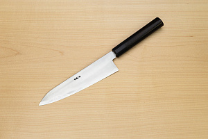 Goko Hamono Shimosanokuni Kogetsu White steel 1 Hon-yaki Gyuto knife 210 mm (8.3") Rosewood handle