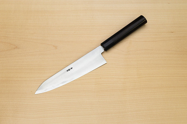 Goko Hamono Shimosanokuni Kogetsu White steel 1 Hon-yaki Gyuto knife 210 mm (8.3") Rosewood handle