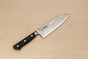 Tetsuhiro VG10 Santoku knife 170mm (6.7") Black paper micarta
