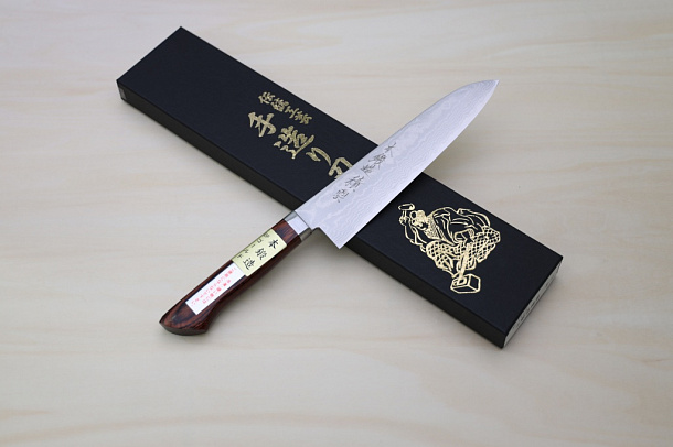 Miki VG1 35 Layers Damascus Gyuto knife 180mm (7.09") Mahogany Pakkawood handle
