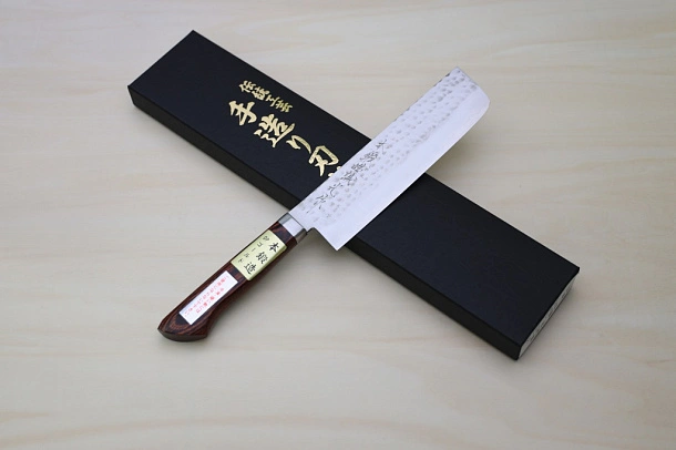 Miki VG1 Nakiri knife 165mm (6.5") Mahogany Pakkawood handle