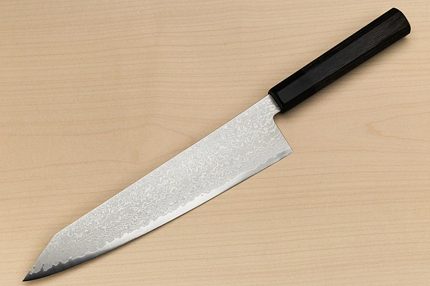 Kagekiyo VG10 Damascus Kiritsuke knife 240mm (9.5") Wood micarta