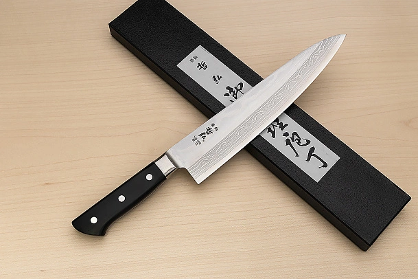 Tetsuhiro VG10 Gyuto knife 240mm (9.5") Black paper micarta