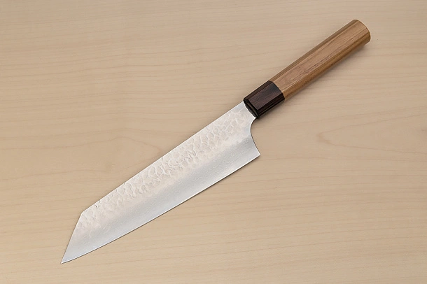 Sakai Takayuki 33-layer VG10 Damascus Kengata Gyuto knife 190mm (7.5 ") Keyaki (Japanese Elm) handle Sakai Takayuki 33-layer VG10 Damascus Kengata Gyuto knife 190mm (7.5 ") Keyaki (Japanese Elm) handle