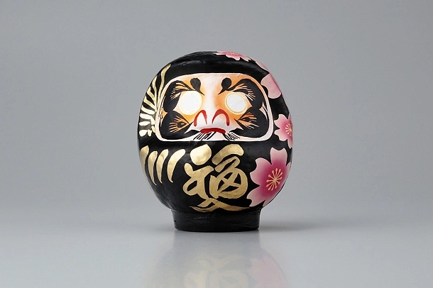 Miyabi Daruma Sakura Black Small 12cm Miyabi Daruma Sakura Black Small 12cm