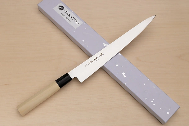 Sakai Takayuki AUS8 Sujihiki knife 240mm (9.5 ") Magnolia/Buffalo horn handle