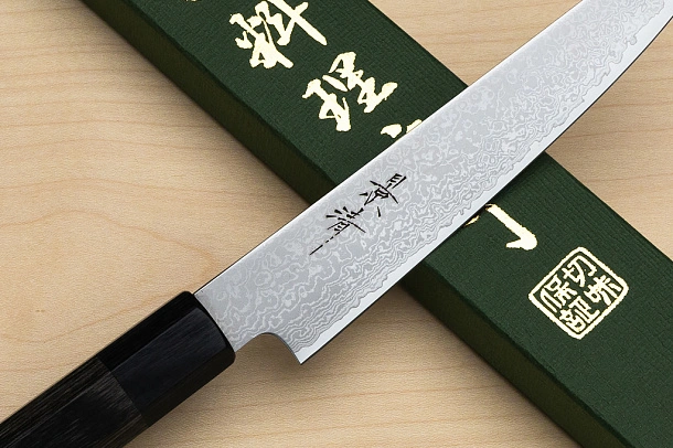 Kagekiyo VG10 Damascus Petty knife 150mm (6") Wood micarta Kagekiyo VG10 Damascus Petty knife 150mm (6") Wood micarta