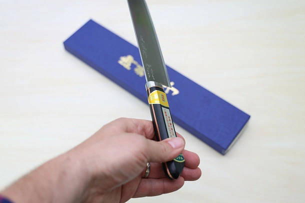 Miki VG1 Nakiri knife 160mm (6.3") Black Pakkawood handle Miki VG1 Nakiri knife 160mm (6.3") Black Pakkawood handle