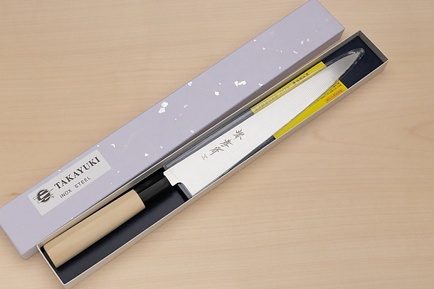 Sakai Takayuki AUS8 Sujihiki knife 240mm (9.5 ") Magnolia/Buffalo horn handle
