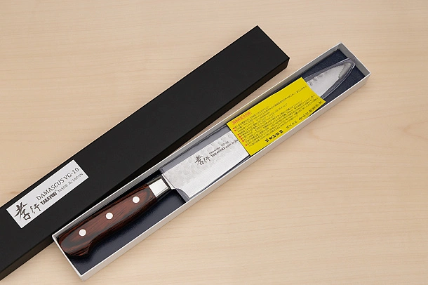 Sakai Takayuki 33-layer Damascus VG10 Sujihiki knife 240mm ( 9.5 ") Spanish Mahogany handle Sakai Takayuki 33-layer Damascus VG10 Sujihiki knife 240mm ( 9.5 ") Spanish Mahogany handle