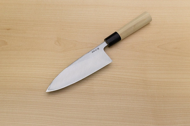Sakai Genkichi White steel 2 Deba Knife 165 (6.5) Magnolia Wood handle with buffalo horn Sakai Genkichi White steel 2 Deba Knife 165 (6.5) Magnolia Wood handle with buffalo horn