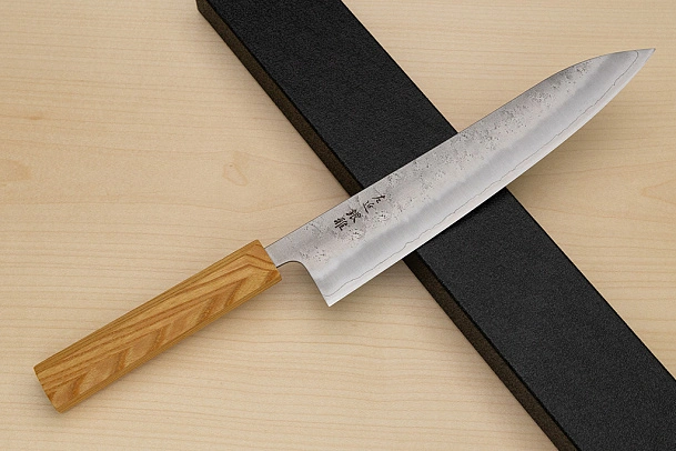 Hokiyama Ginga San-mai Silver steel 3 Gyuto 240mm (9.5") Elongated Octagonal Japanese Zelkova Handle