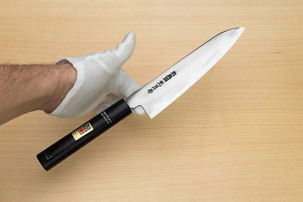 Goko Hamono Musashinokuni Kogetsu SK5 Gyuto knife 210mm (8.3") Rosewood handle