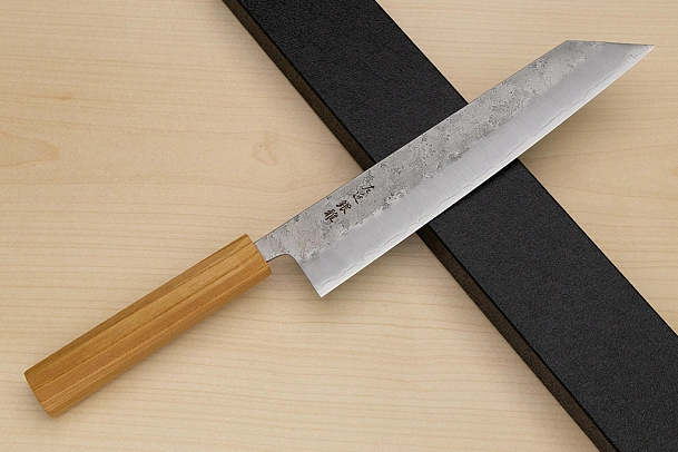 Hokiyama Ginga San-mai Silver steel 3 Kiritsuke 240mm (9.5") Elongated Octagonal Japanese Zelkova Handle