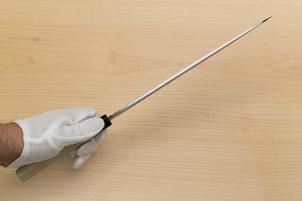 Sakai Genkichi White steel 2 Yanagiba Sashimi Knife 270 (10.6) Magnolia Wood handle with buffalo horn Sakai Genkichi White steel 2 Yanagiba Sashimi Knife 270 (10.6) Magnolia Wood handle with buffalo horn