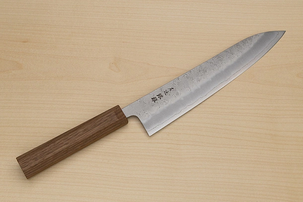 Hokiyama Ginga San-mai Silver steel 3 Gyuto 240mm (9.5") Elongated Octagonal Walnut Handle
