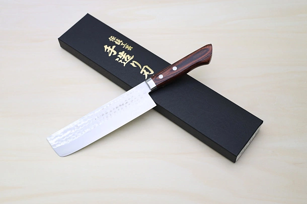 Miki VG1 Nakiri knife 165mm (6.5") Mahogany Pakkawood handle Miki VG1 Nakiri knife 165mm (6.5") Mahogany Pakkawood handle