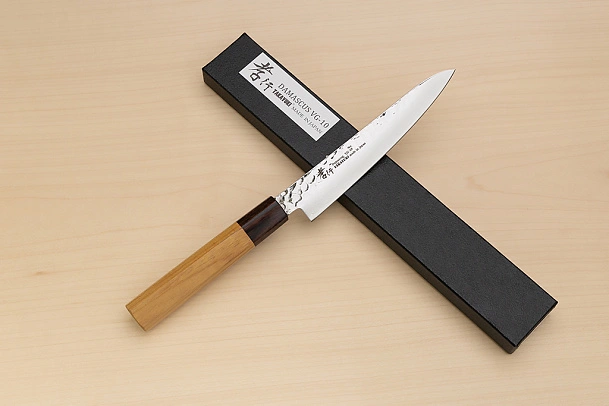 Sakai Takayuki 33-layer VG10 Damascus Petty knife 150mm (6 ") Keyaki (Japanese Elm) handle