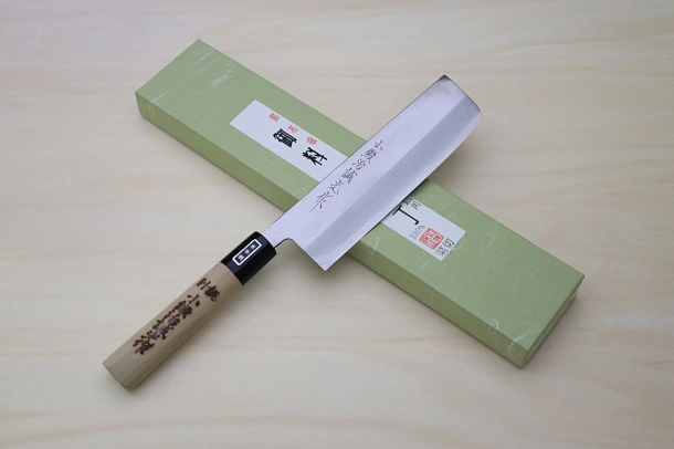 Miki White steel 2 Nakiri vegetable Knife 180mm (8.27") Magnolia Wood Handle