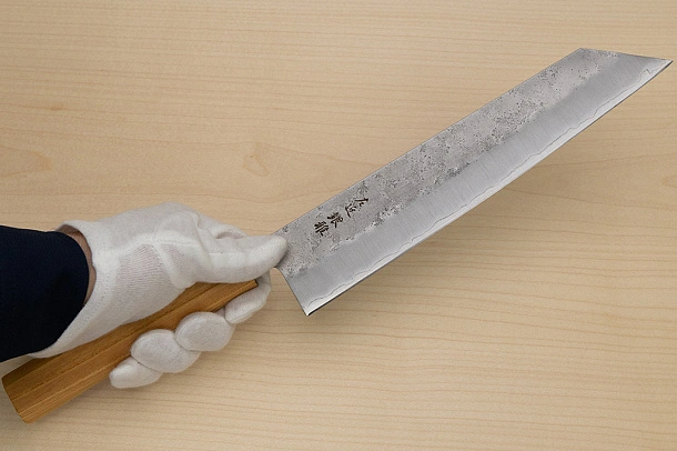 Hokiyama Ginga San-mai Silver steel 3 Kiritsuke 240mm (9.5") Elongated Octagonal Japanese Zelkova Handle