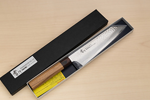 Sakai Takayuki 33-layer VG10 Damascus Kengata Gyuto knife 190mm (7.5 ") Keyaki (Japanese Elm) handle