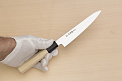 Sakai Takayuki Bohler Uddeholm Petty knife 150mm (6 ") Magnolia/Buffalo horn handle - Knife-Life - Best Japanese Knife Store